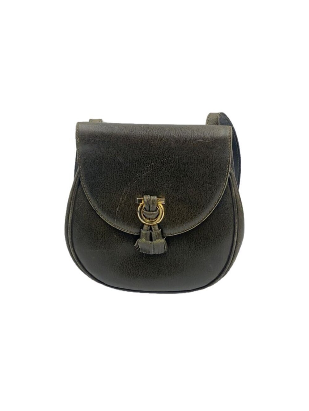 Salvatore Ferragamo brown leather saddle Crossbody bag